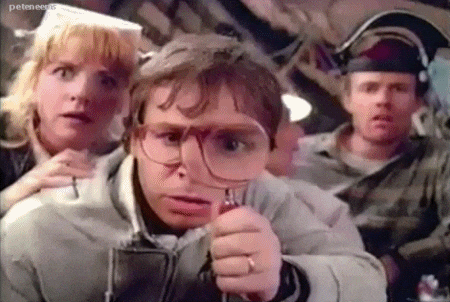 holding up magnifying glass